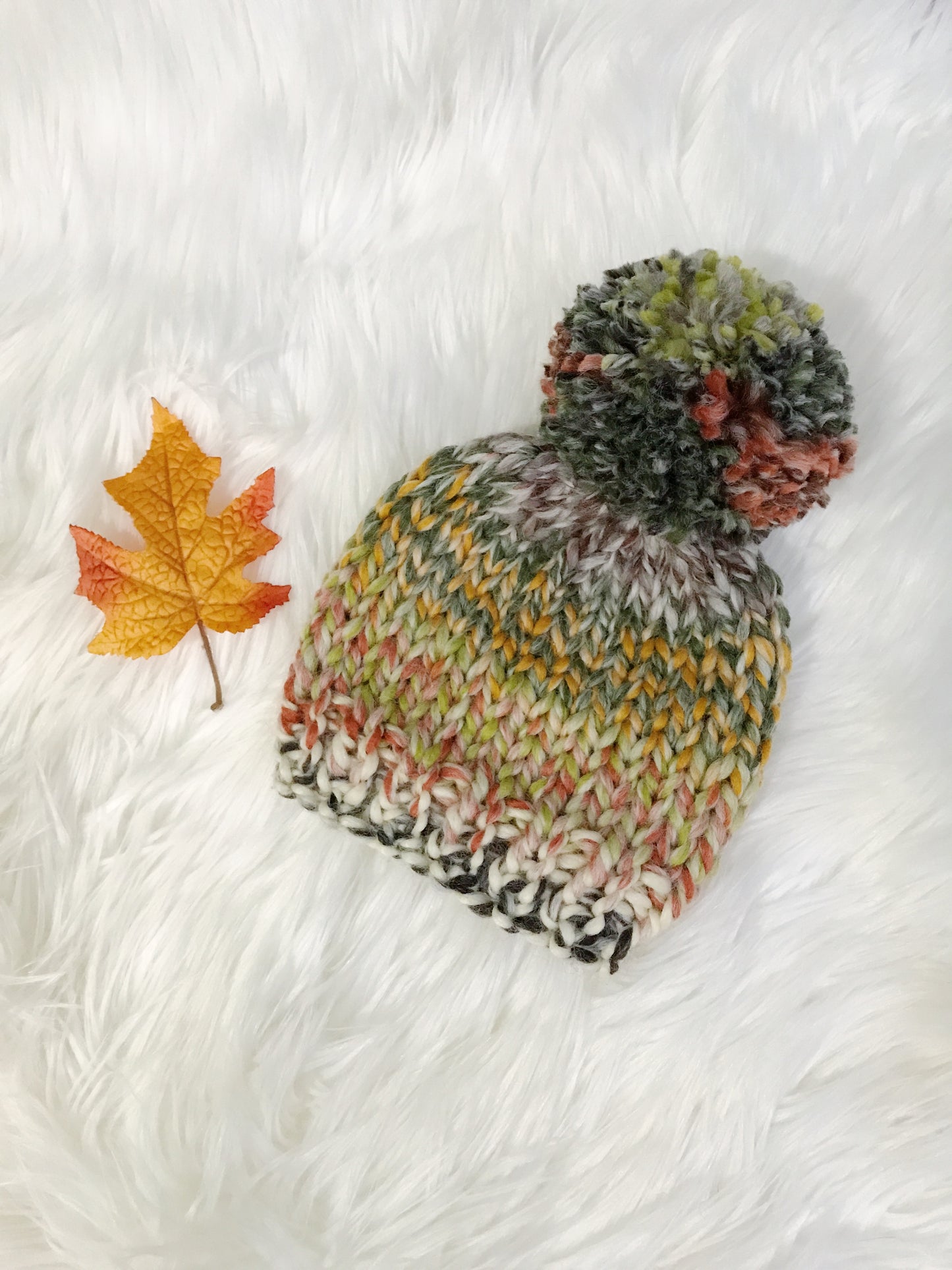 Mommy and Me Hats Knit Baby and Adult Beanie Handmade YARN Pom Pom // Coney Island