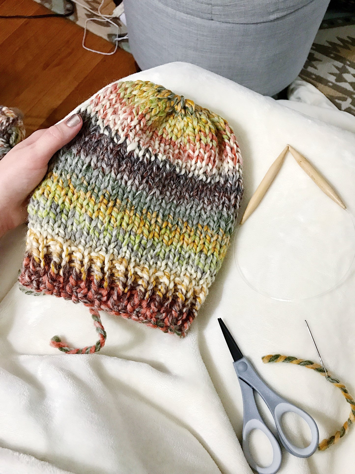 Knitted Beanie Adult Slouchy Hat // The Kennebec