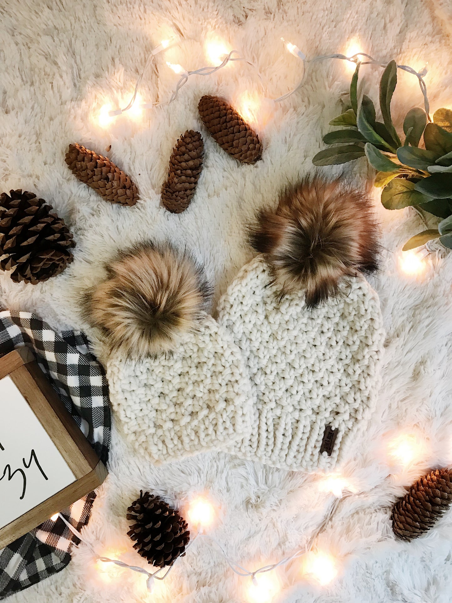 Baby Knitted Textured Beanie with Faux Fur Pom Pom // The Lil Westbrook