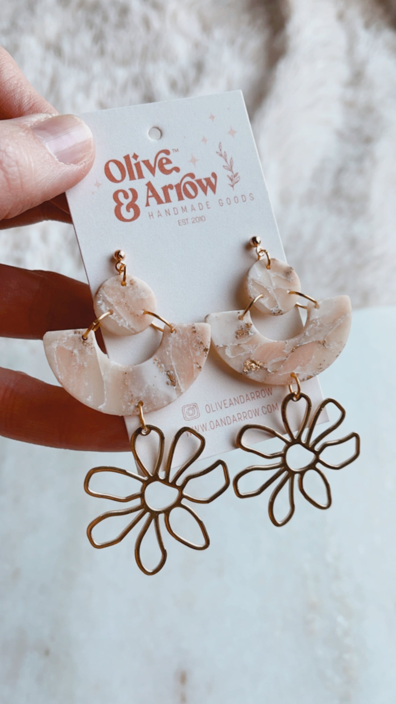 Quartz Daisy Dangles // Spring Collection