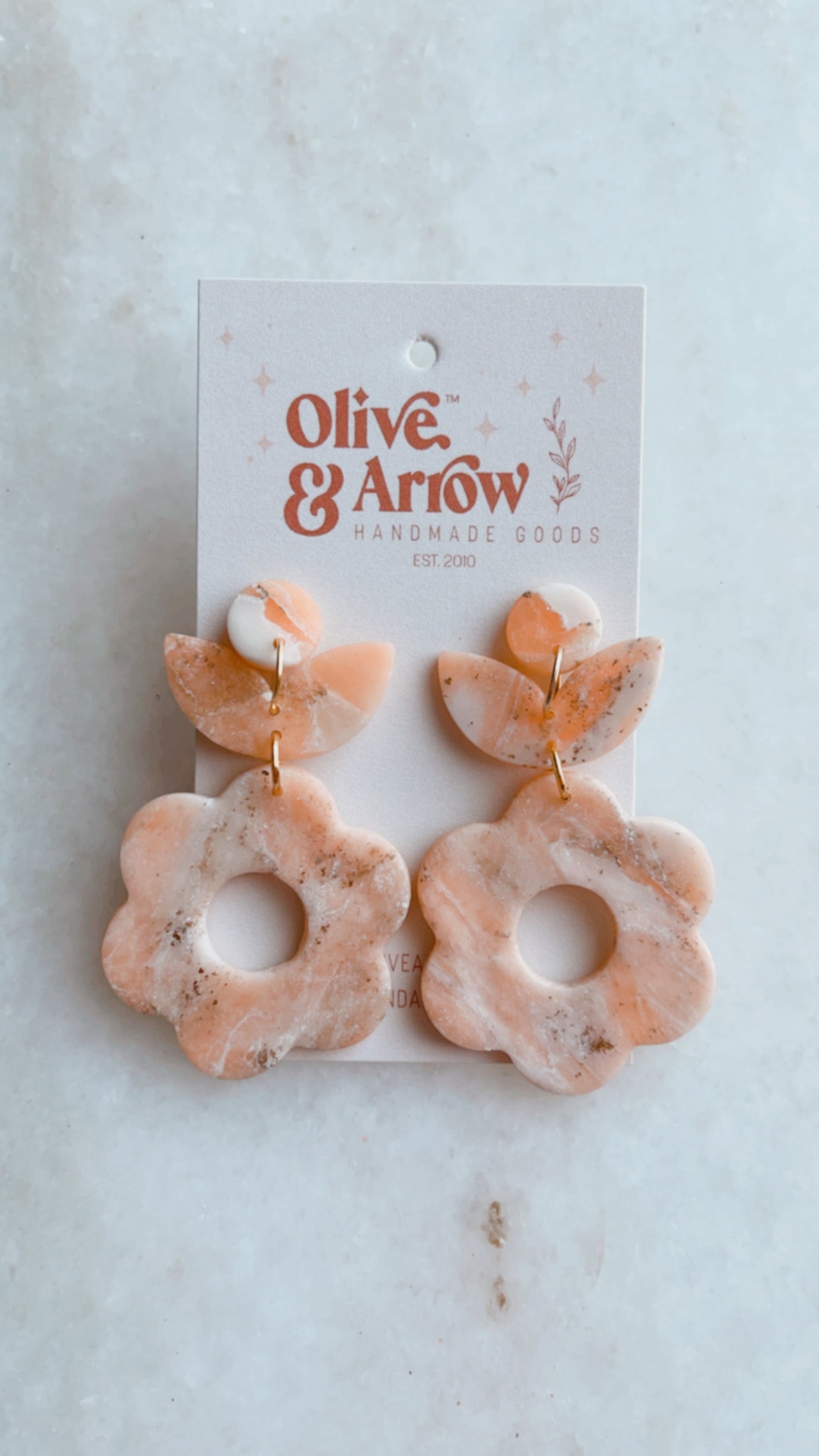 Coral Quartz Flower Dangles // Spring Collection