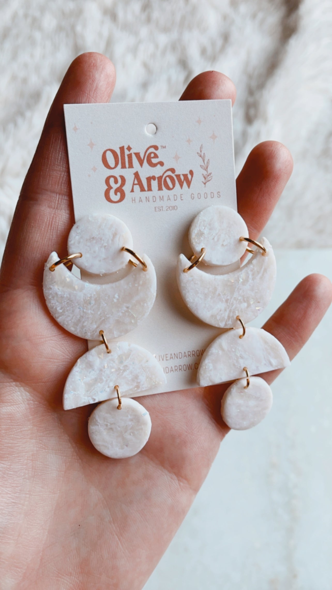 Moonstone Quartz Moon Phase Dangles // Spring Collection
