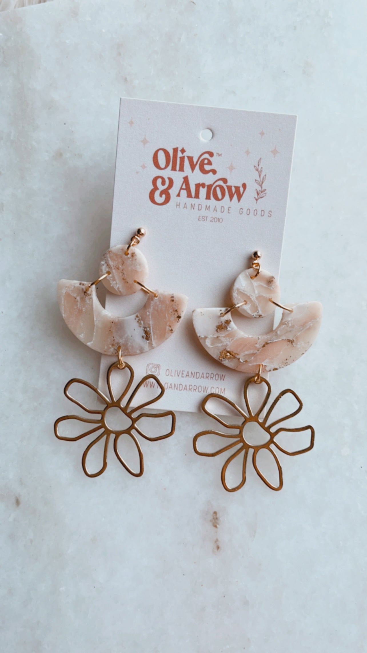 Quartz Daisy Dangles // Spring Collection