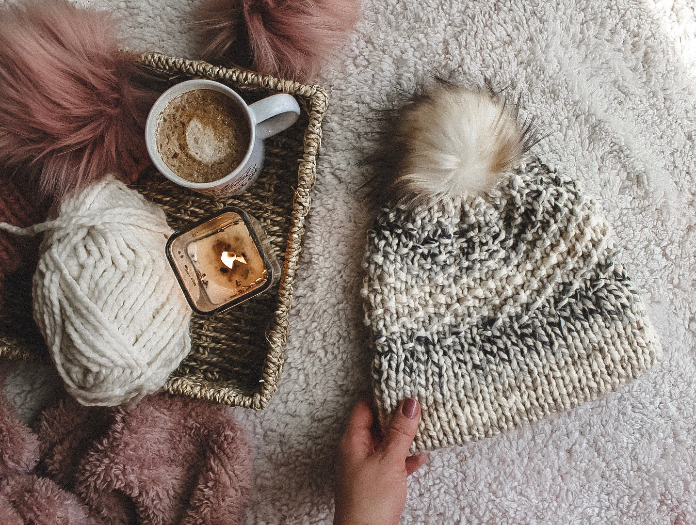 Knitting Pattern Adult Textured Double Brim Beanie // The Acadia