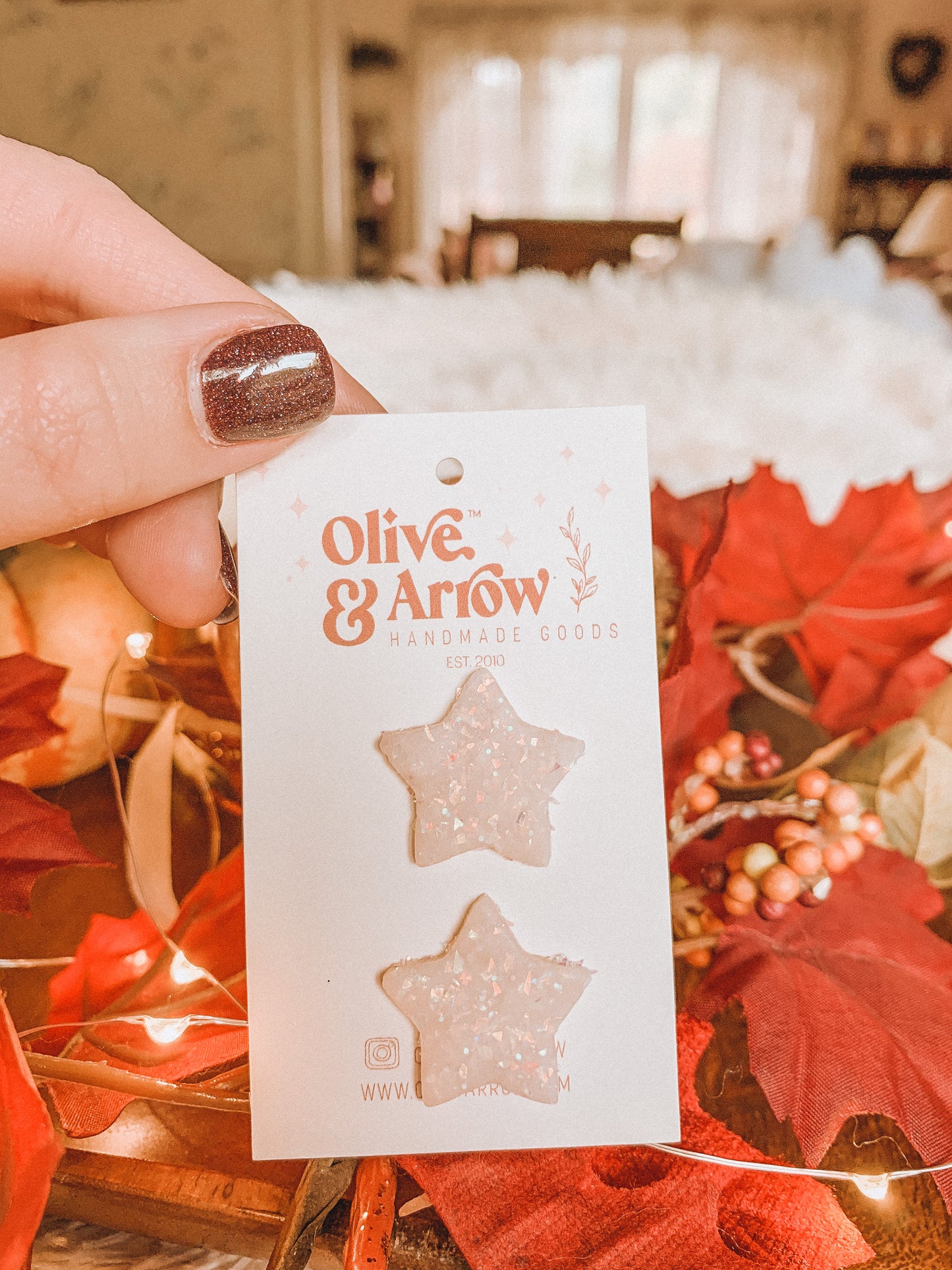 STARRY NIGHT STUDS (holo) // Holographic Star Clay Earrings