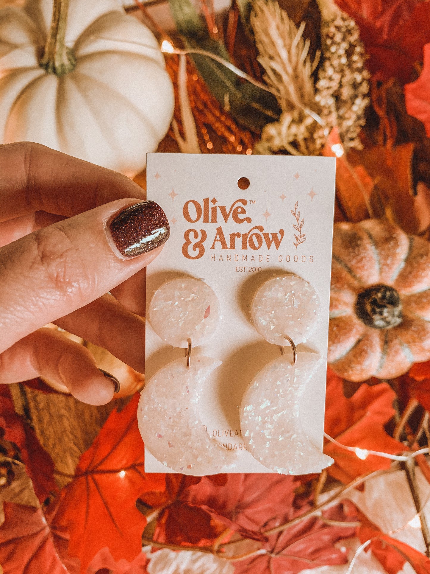 HOLO MOONS // Holographic Crescent Moon Dangle Clay Earrings