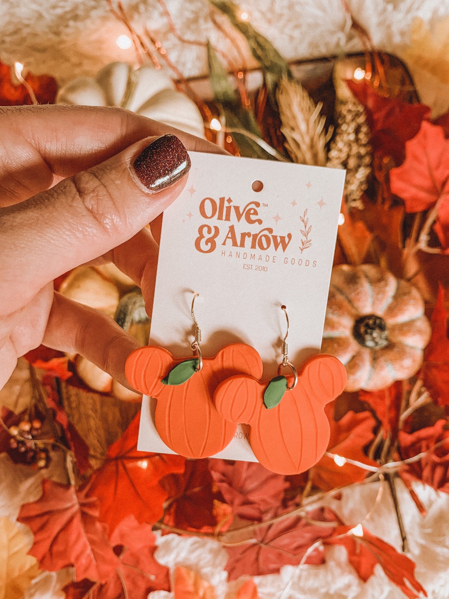 MICKEY PUMPKIN HEADS // Dangle Clay Earrings