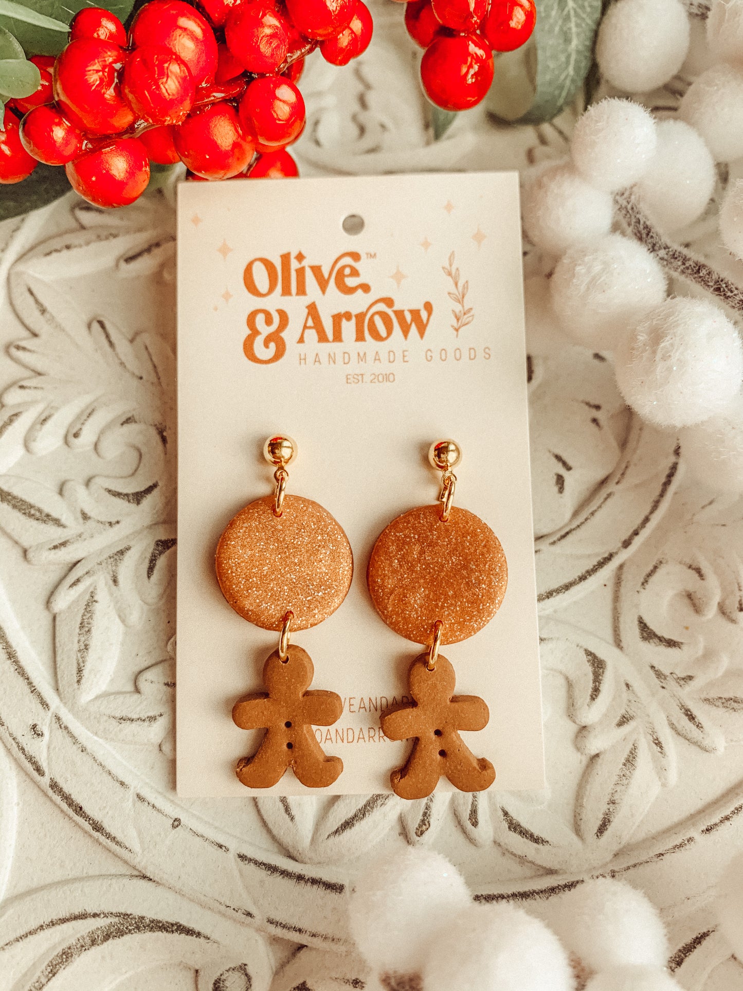 Gingerbread Rose Gold Dangles