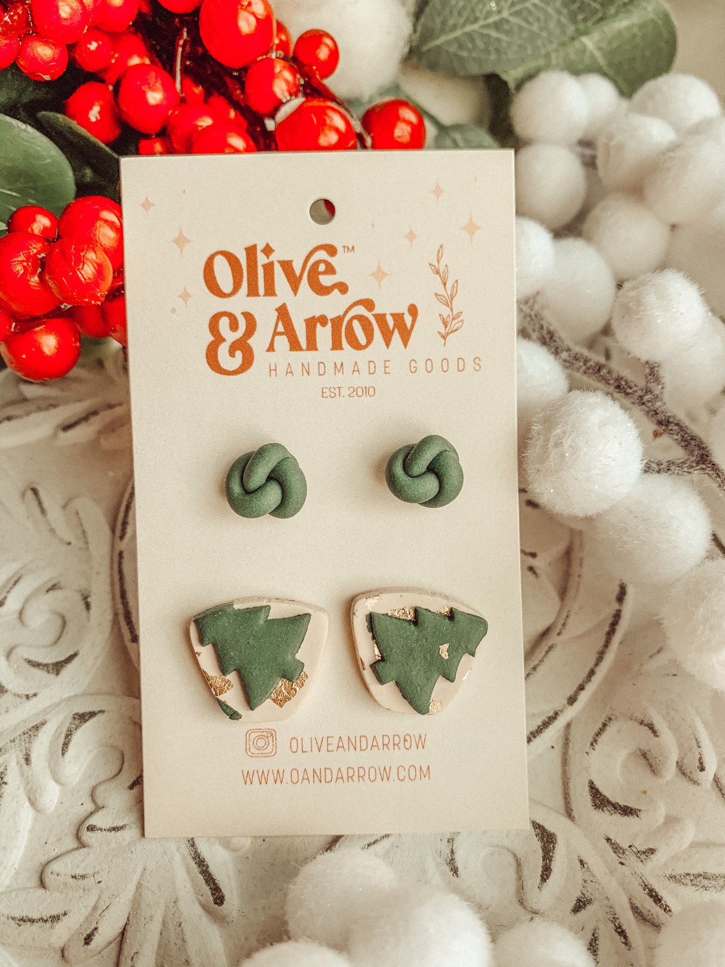 Alpine Tree Shimmer + Knots STUD PACK