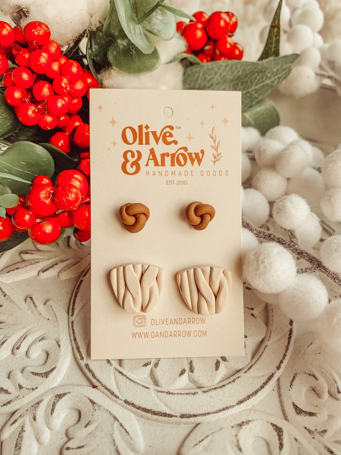 Cream Sweater Weather + Ginger Knots STUD PACK