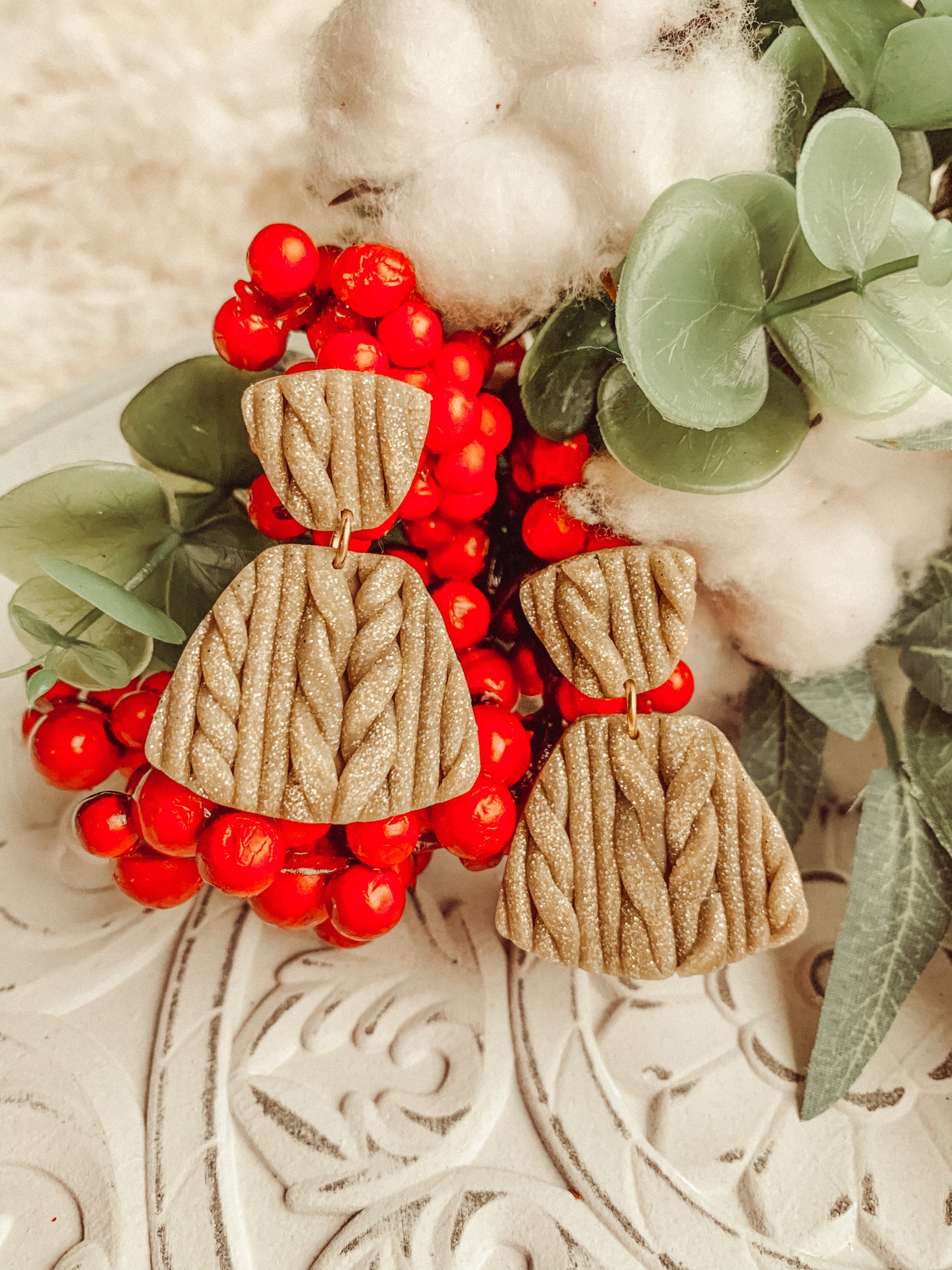 Sweater Weather Dangles // GOLD GLITTER