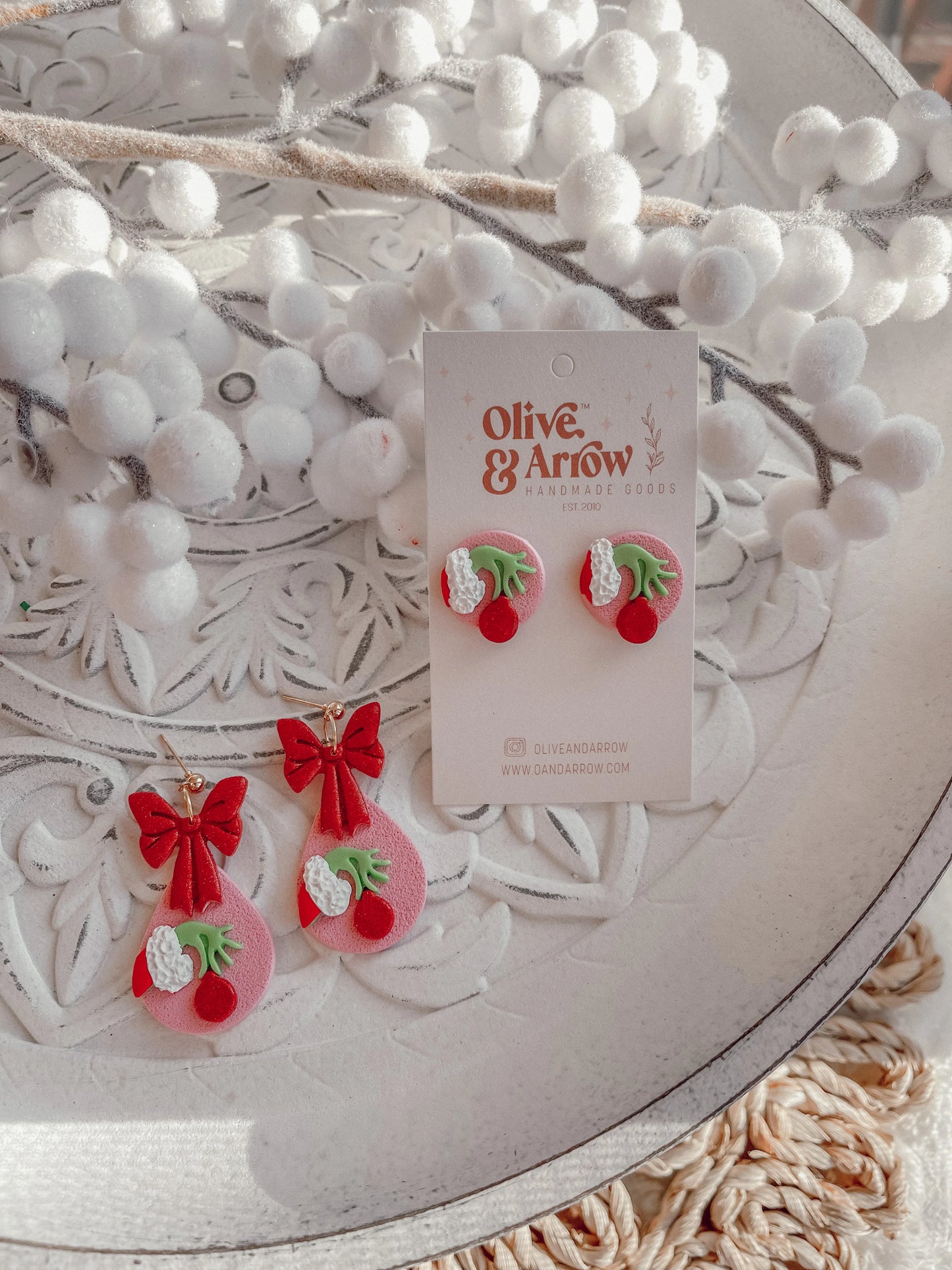 EXTRAS SALE! Grinchy Hand Studs // Holiday 22