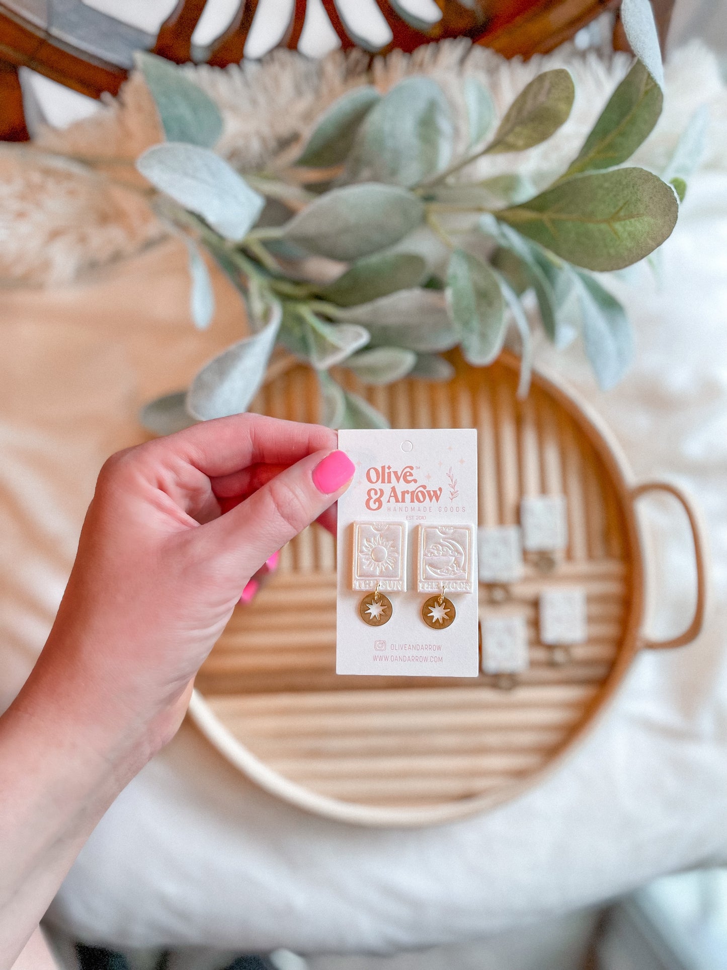 Sun + Moon Tarot Card Studs // Jackson Collection