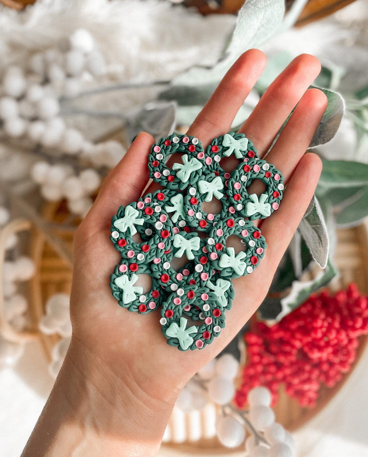 Holiday Wreath Dangles // Holiday Collection