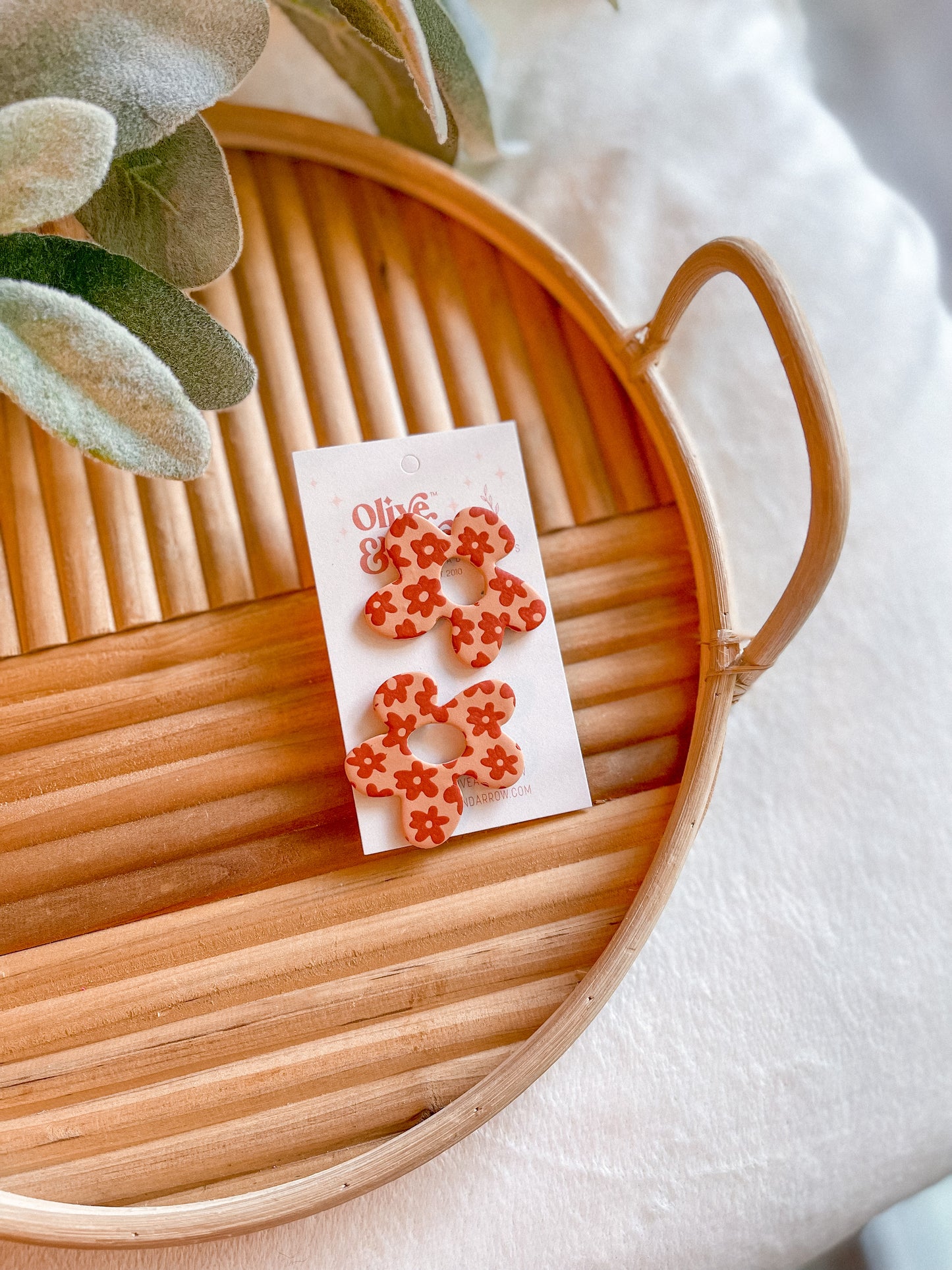 Crazy Daisy Peach Statement Studs // Jackson Collection