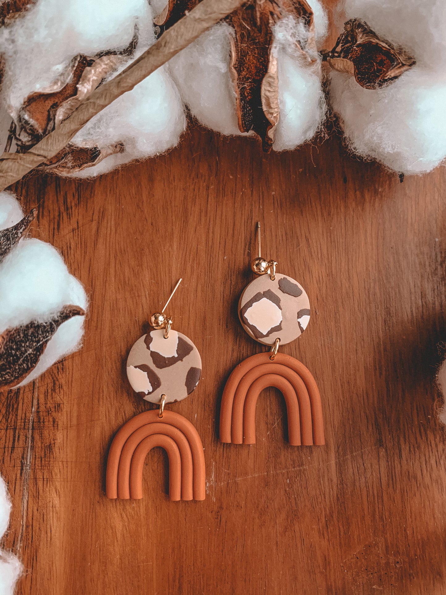 LEOPARD + RAINBOW DANGLES // Terracotta