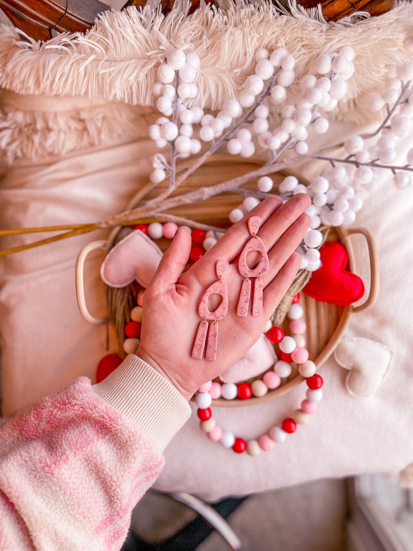 Scribble Hearts Pink Dangles // Valentines 2022 Collection