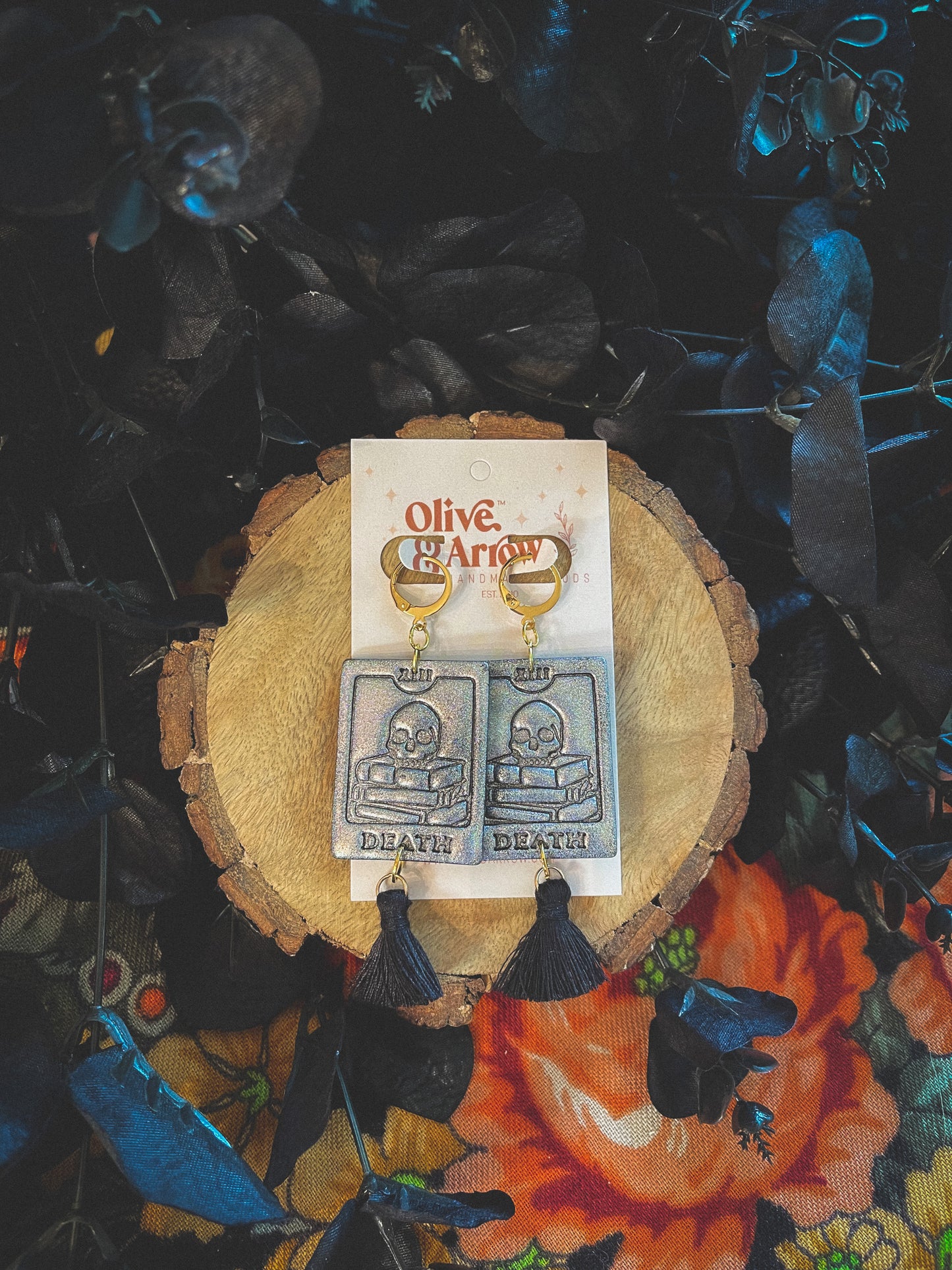 Holographic Death Tarot Dangles // Fall Collection