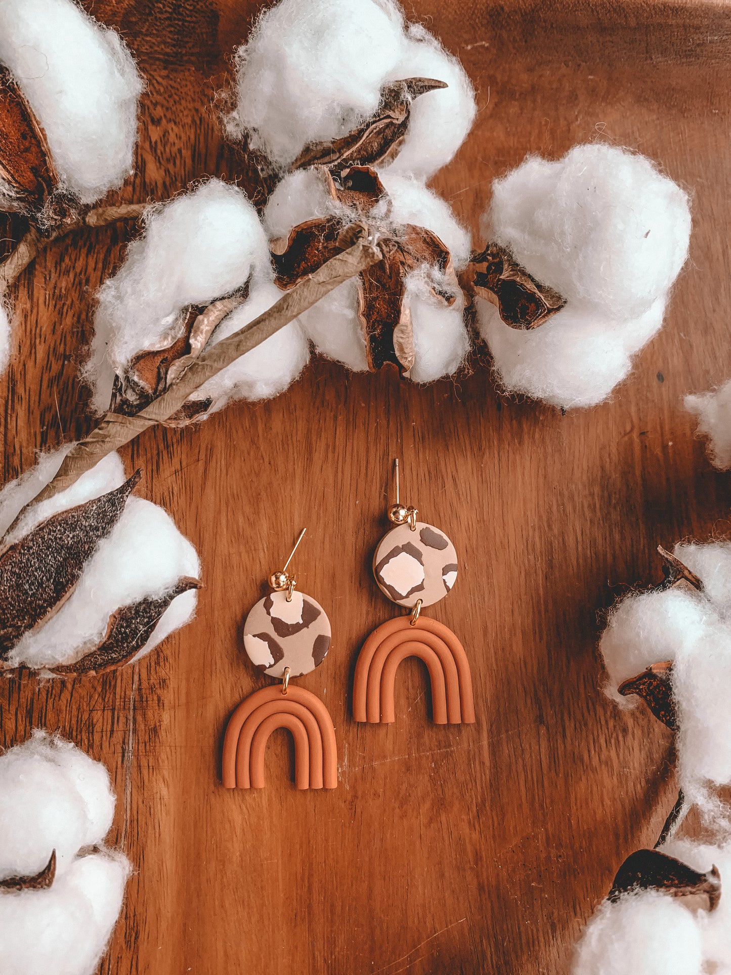 LEOPARD + RAINBOW DANGLES // Terracotta