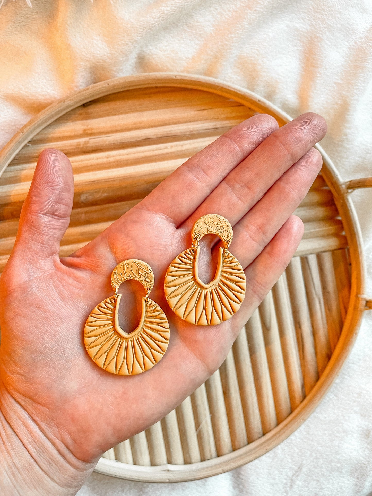 IMPERFECT Mustard Textured Dangles // Fall Collection