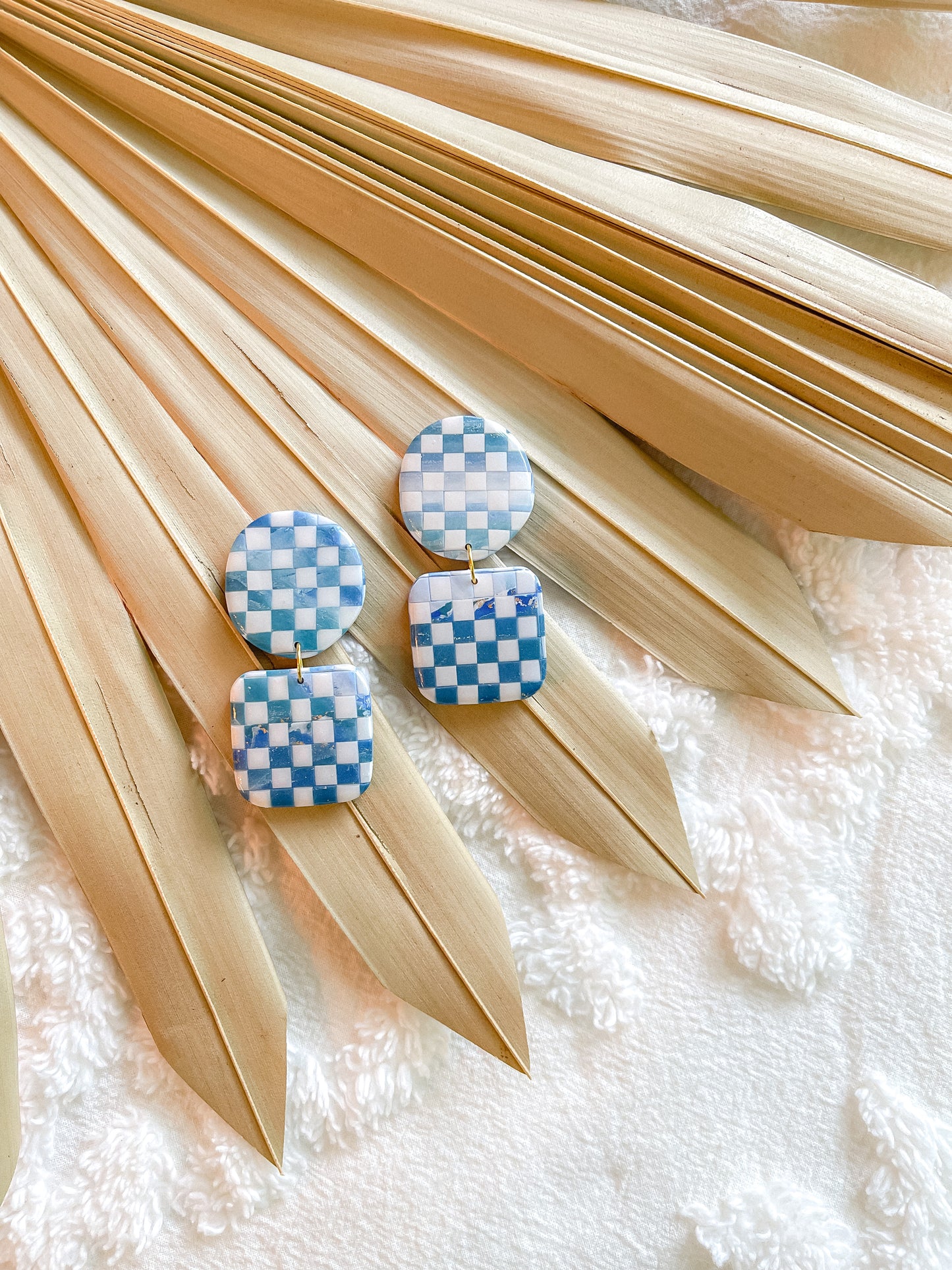 Caribbean Sea Checkerboard Dangles // Summer Collection 2022