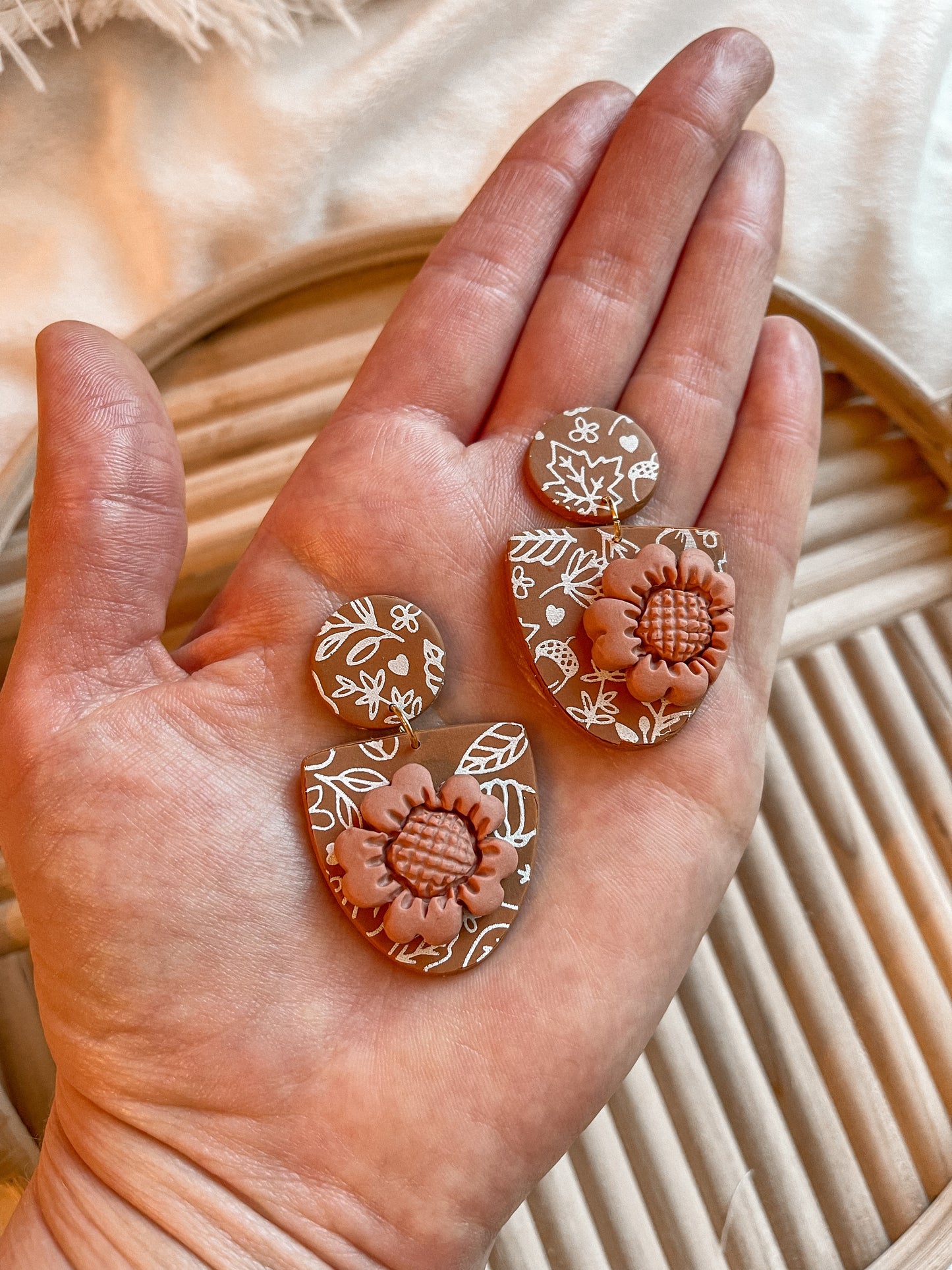 Autumn Raised Floral Dangles // Fall Collection