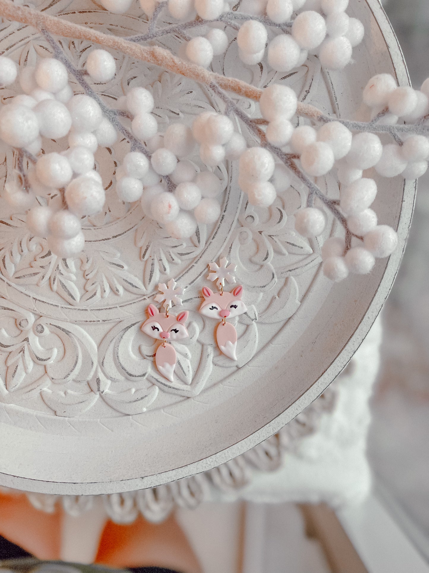 Winter Gumdrop Fox Dangles // Holiday 22