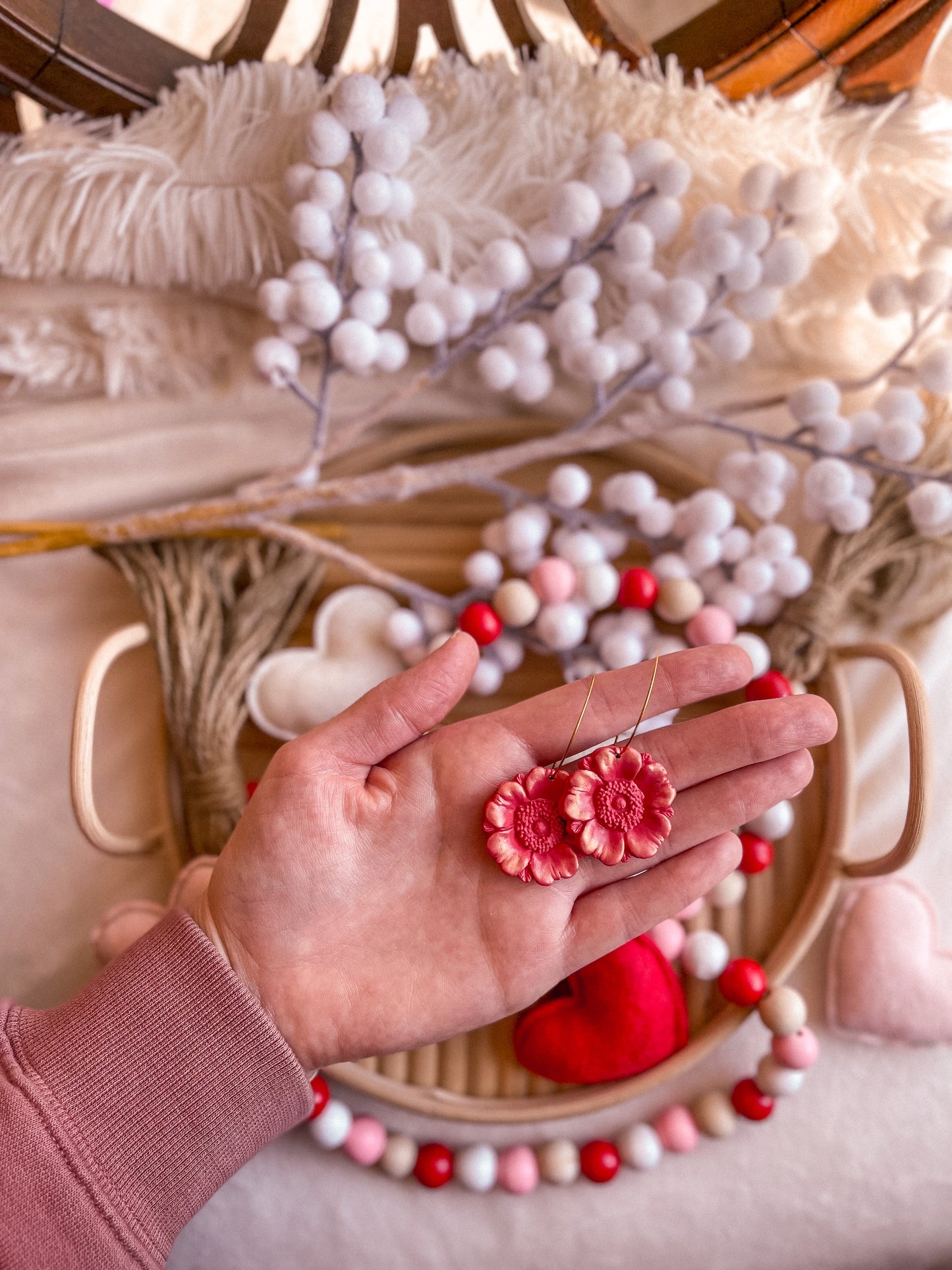 Poppy Red Color Shift Hoops // Valentines 2022 Collection
