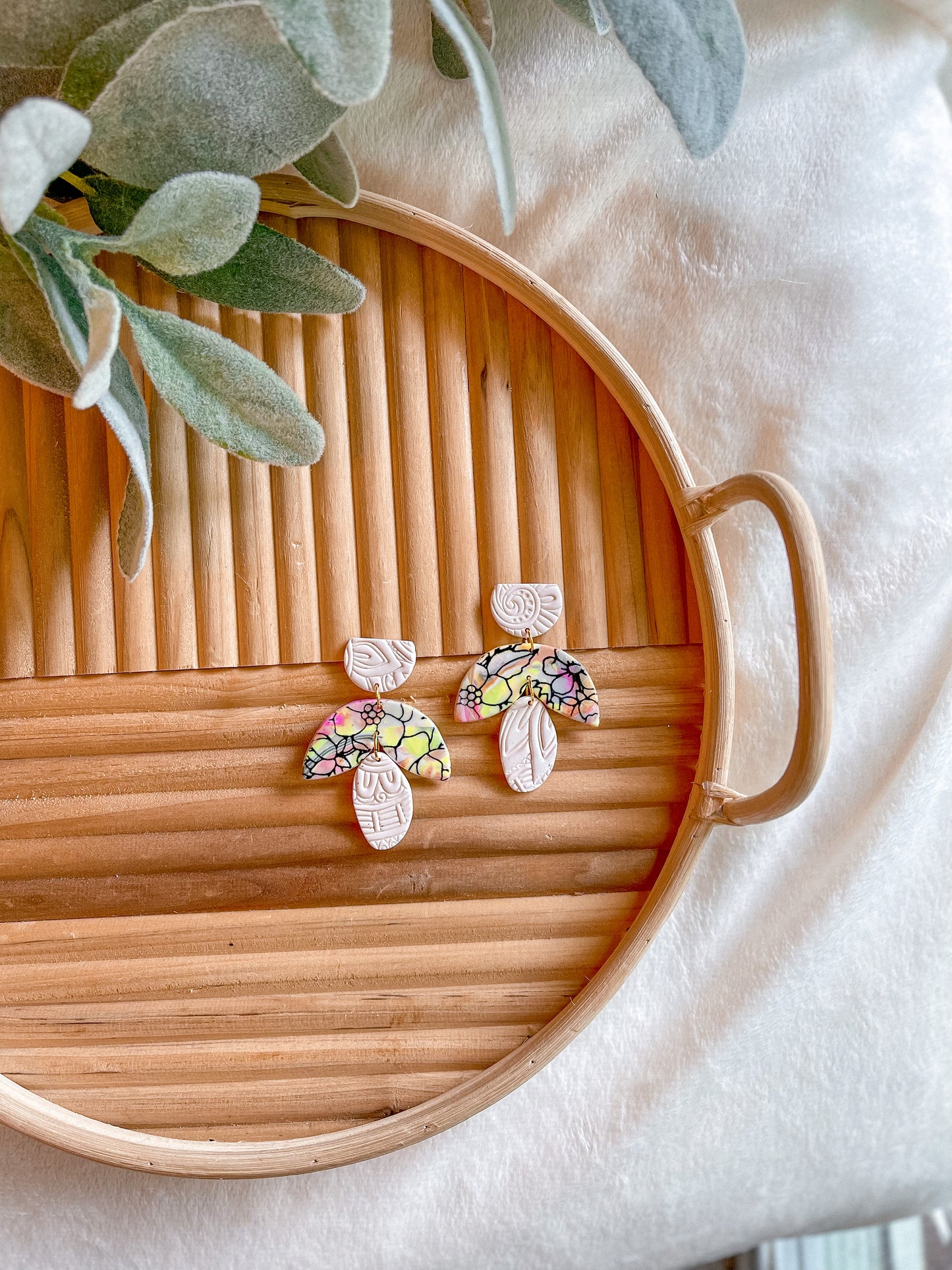 Floral Scrappy Textured Dangles // Jackson Collection
