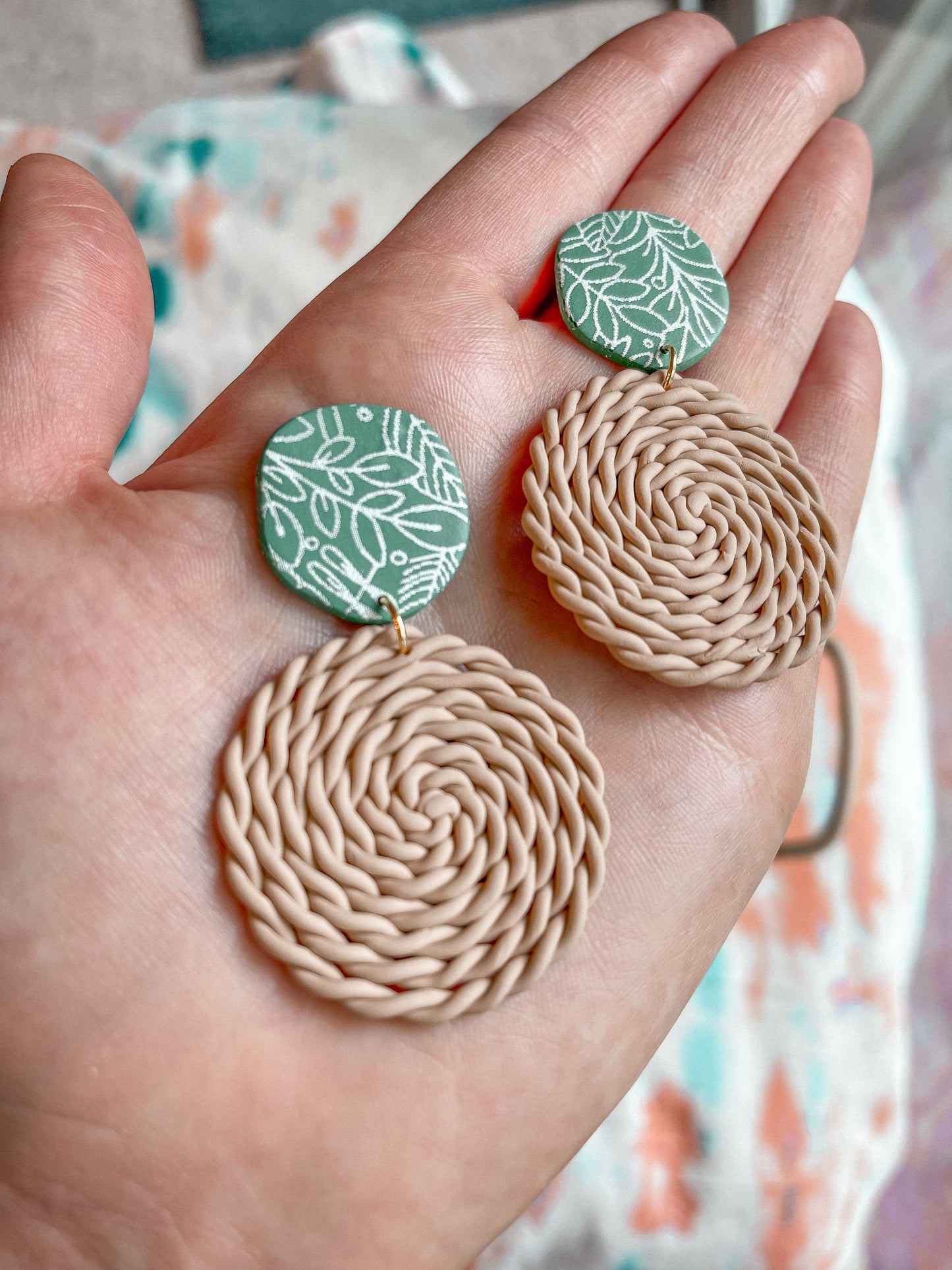 Rattan + Plants Print Dangles // Summer Collection