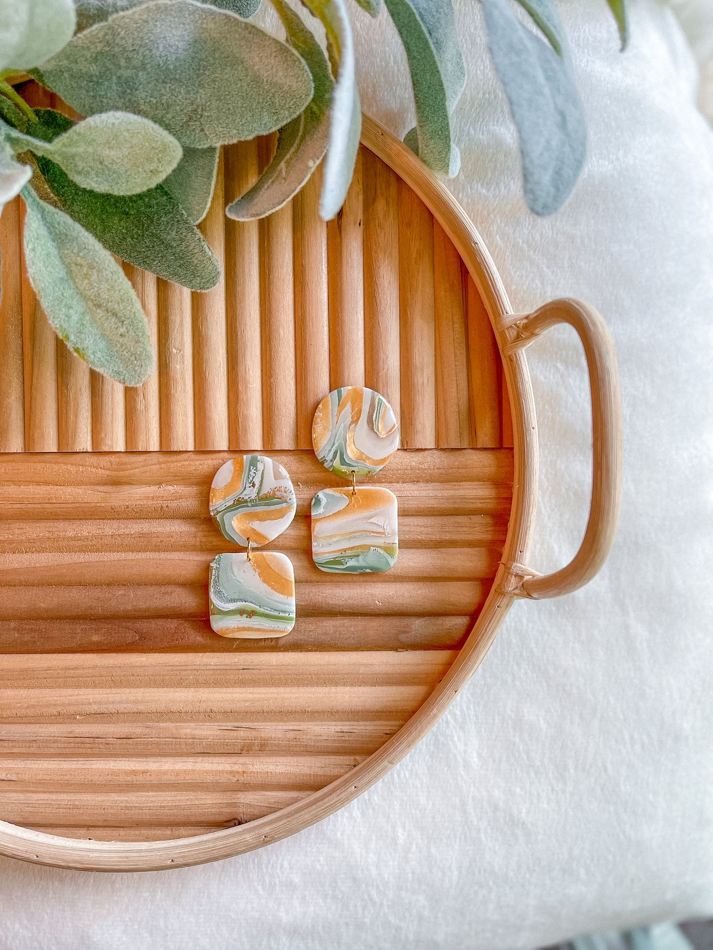 Moss Agate Organic Shapes Dangles // Jackson Collection