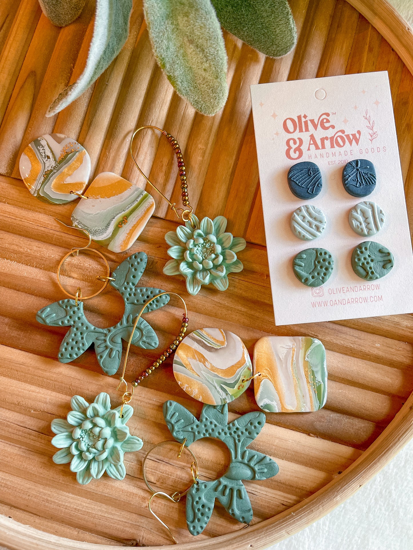 Moss Agate Organic Shapes Dangles // Jackson Collection