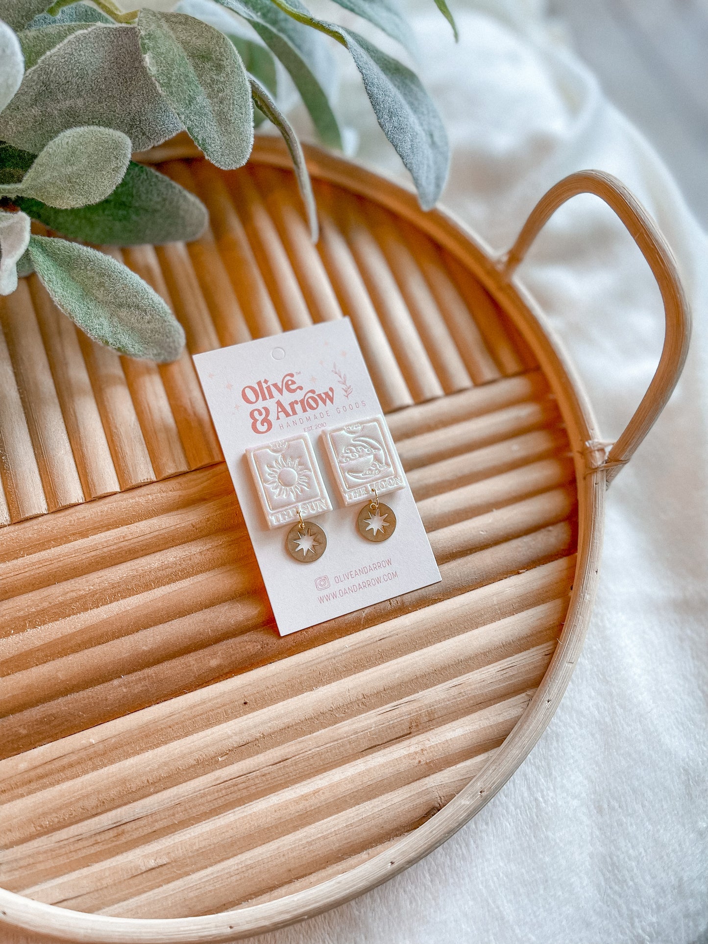 Sun + Moon Tarot Card Studs // Jackson Collection