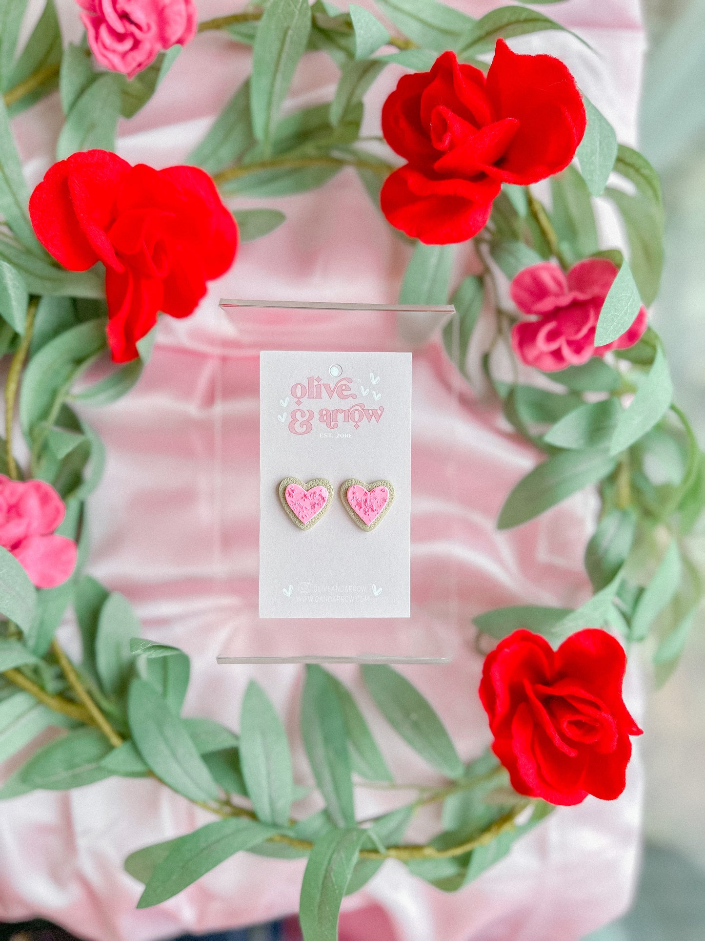 Frosted Heart Cookie Studs // Vday 2023