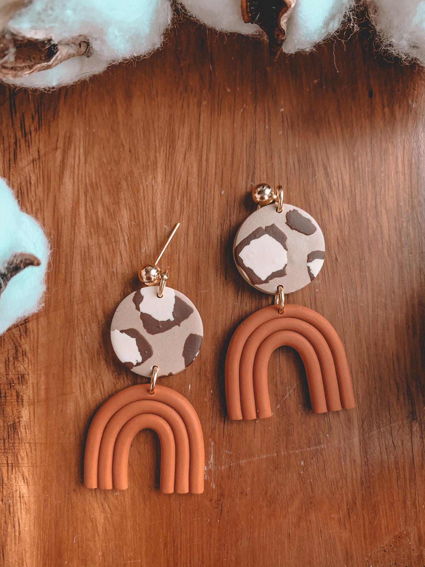 LEOPARD + RAINBOW DANGLES // Terracotta