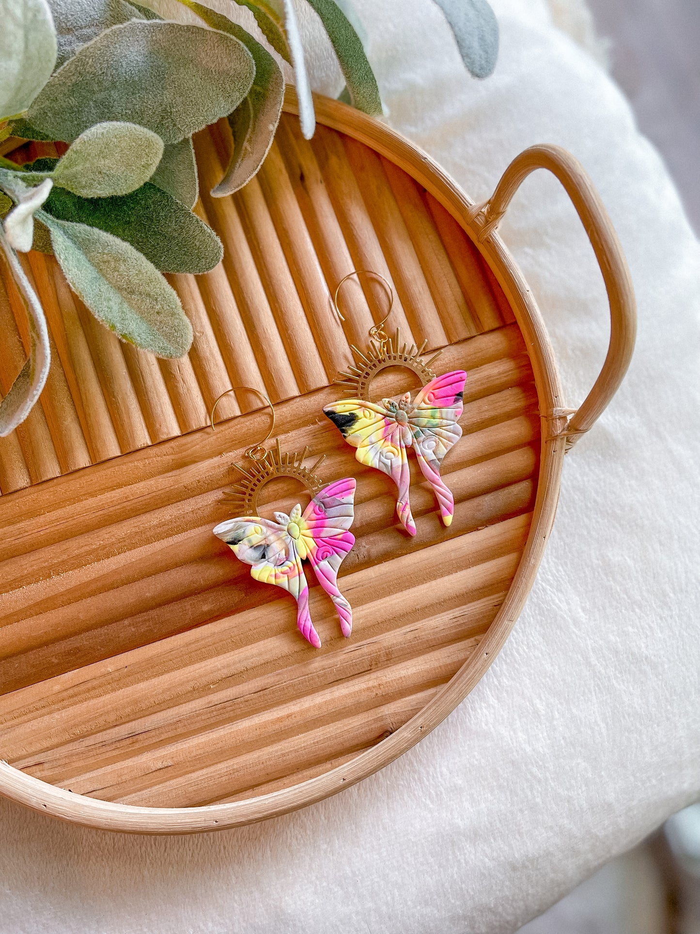 Luna Moth Halo Dangles // Jackson Collection