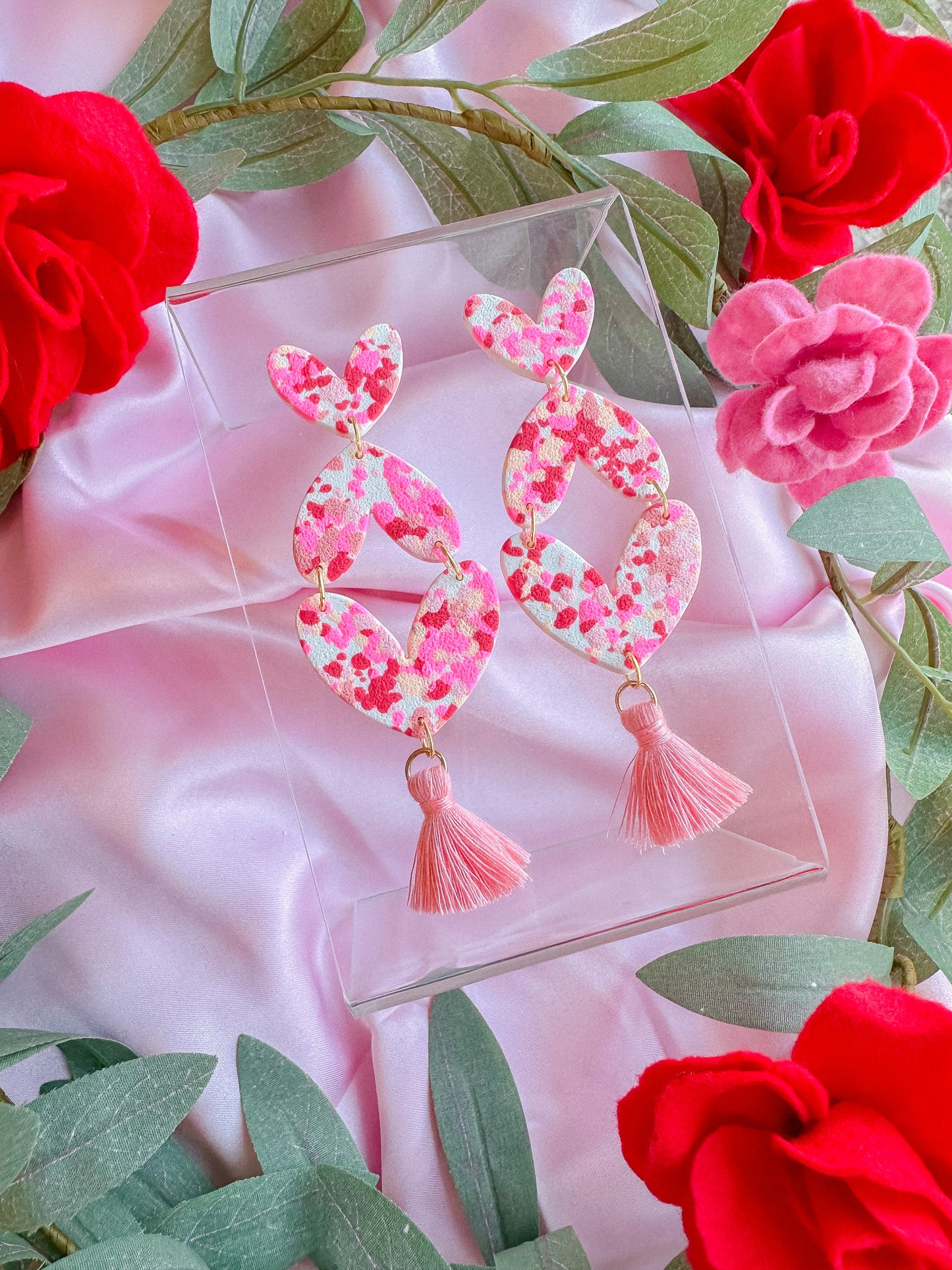 Confetti Stacked Hearts Dangles // Vday 2023