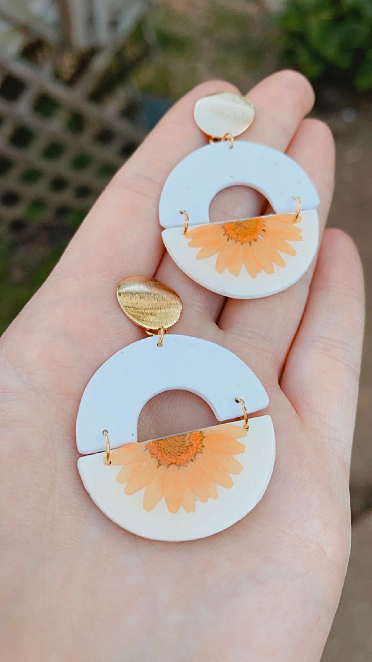 Pressed Flower Cut Out Dangles // Spring Collection