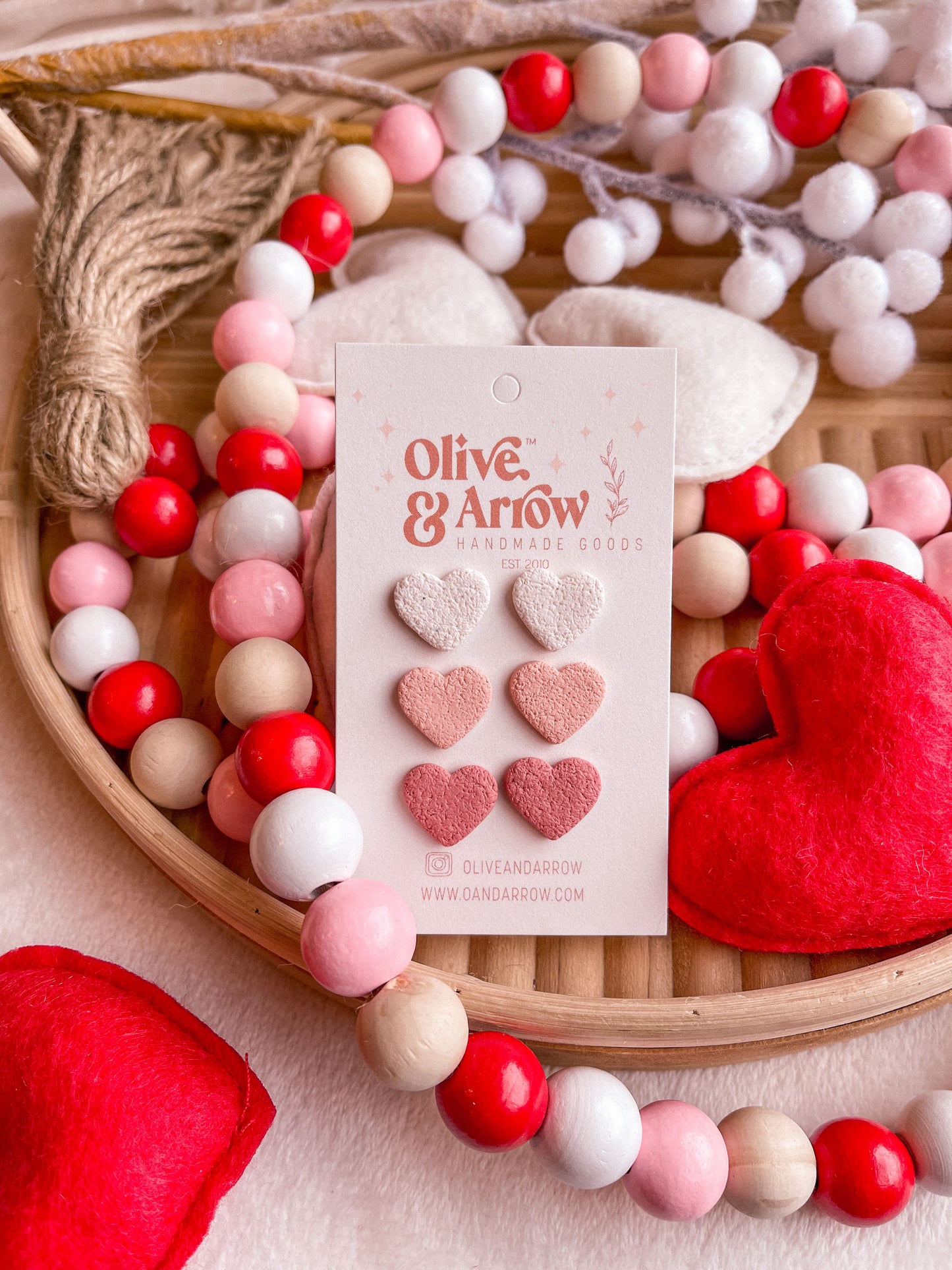 Variegated Textured Hearts Stud Pack // Valentines 2022 Collection