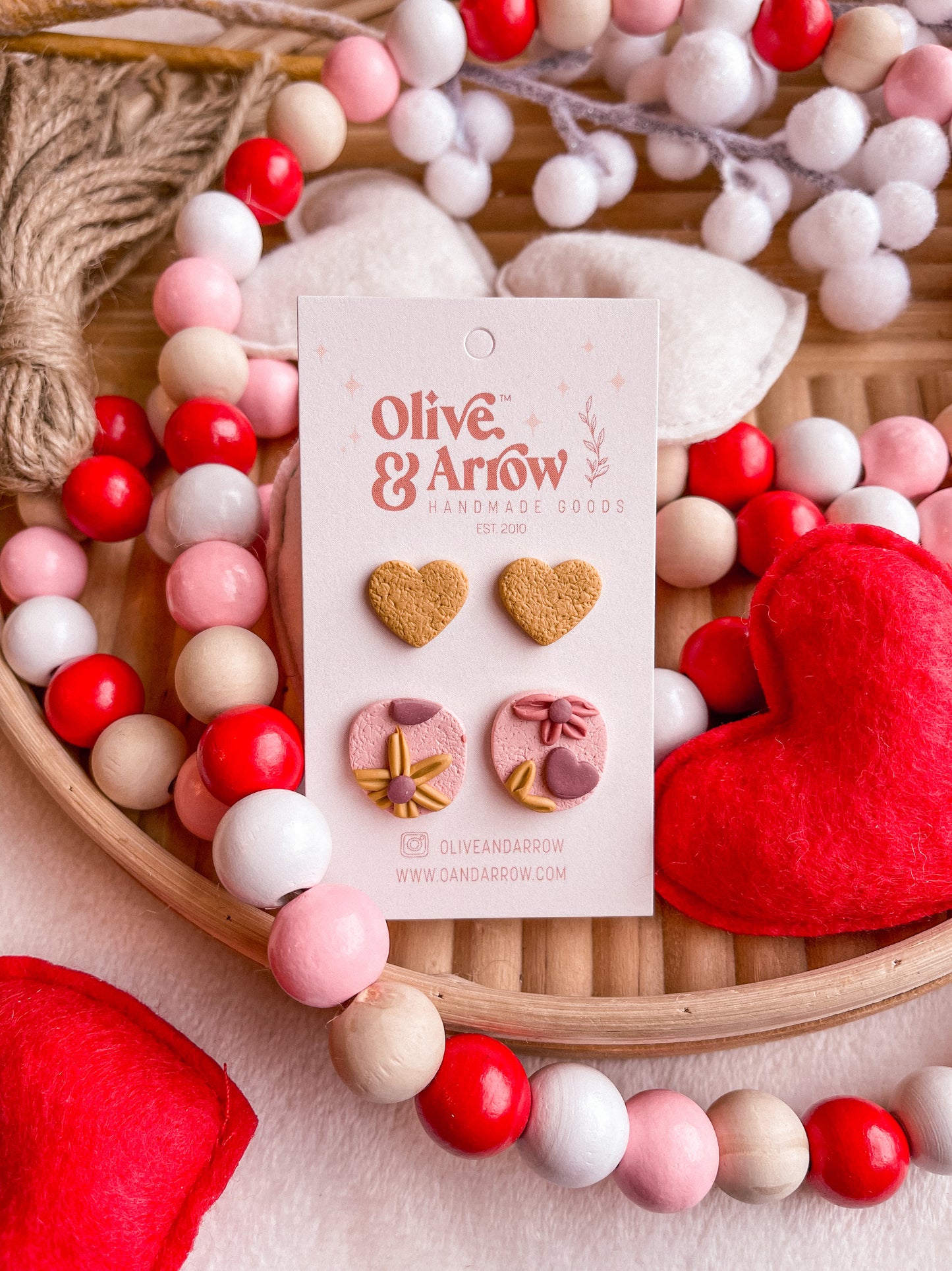 Floral Mustard + Textured Hearts Stud Pack // Valentines 2022 Collection
