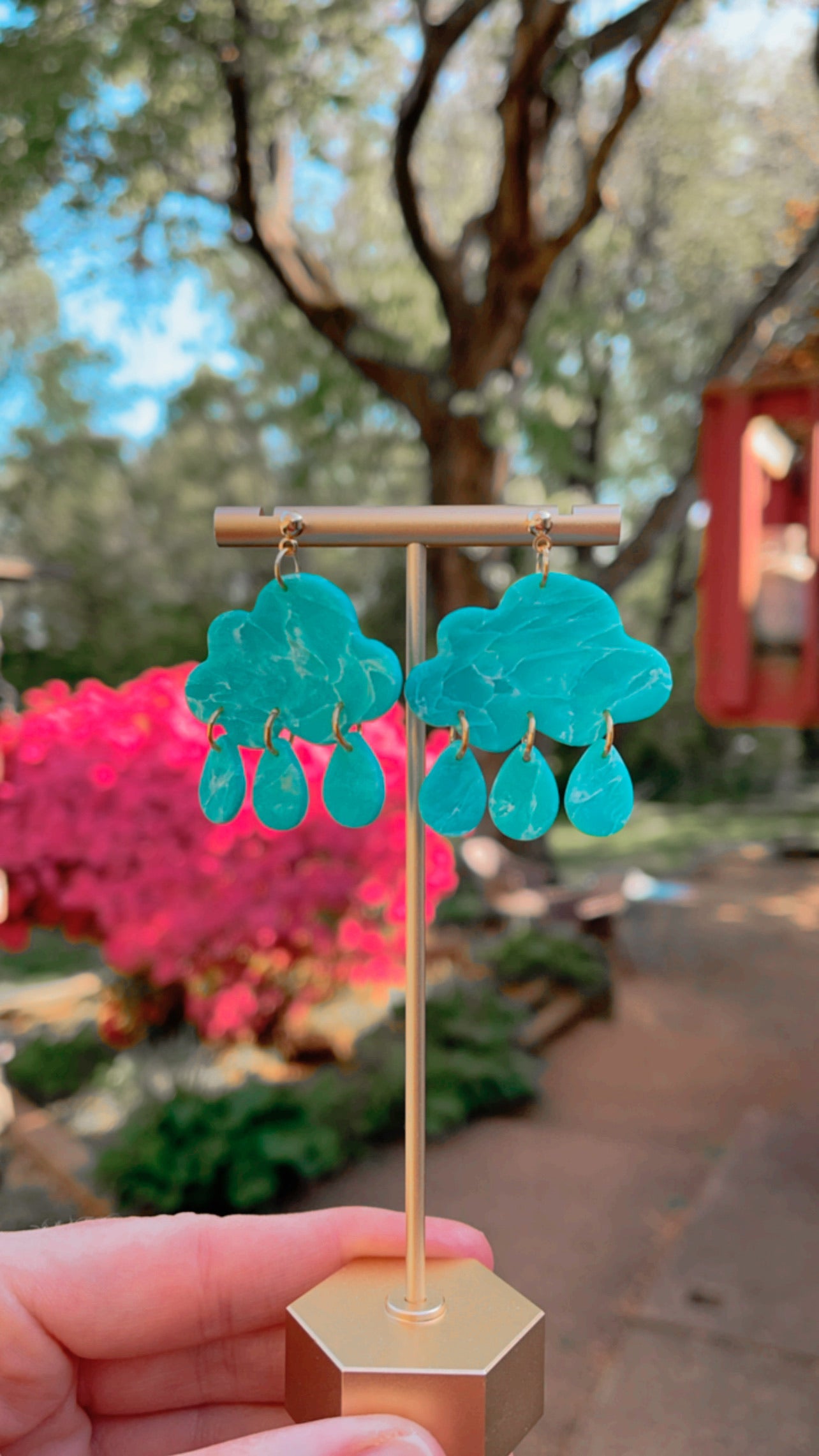 Aqua Quartz Cloud Dangles // Spring Collection