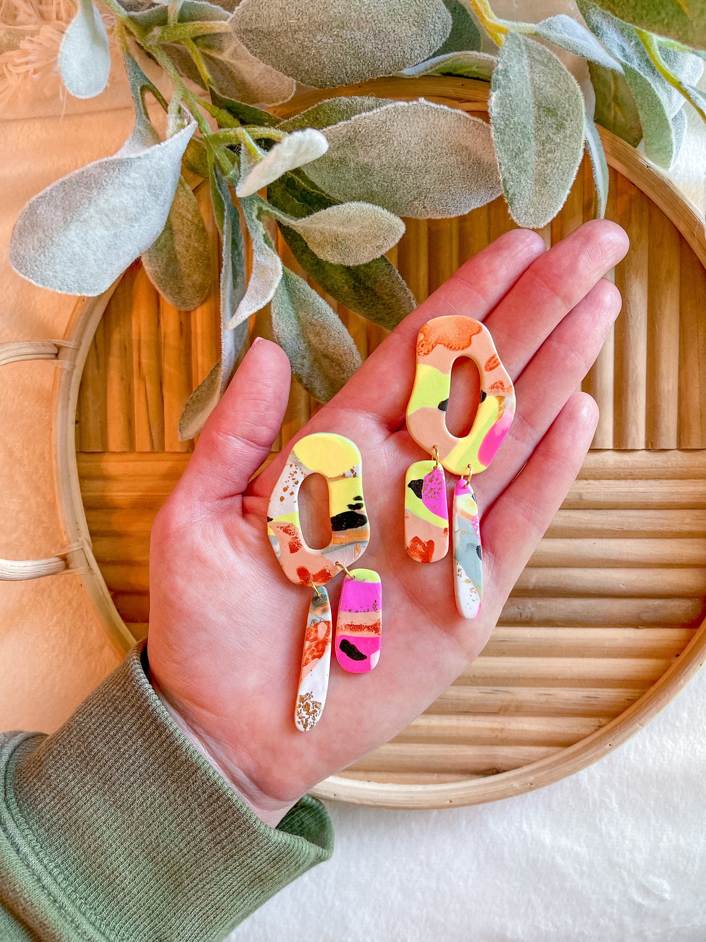 Organic Hoop Scrappy Slab Dangles // Jackson Collection