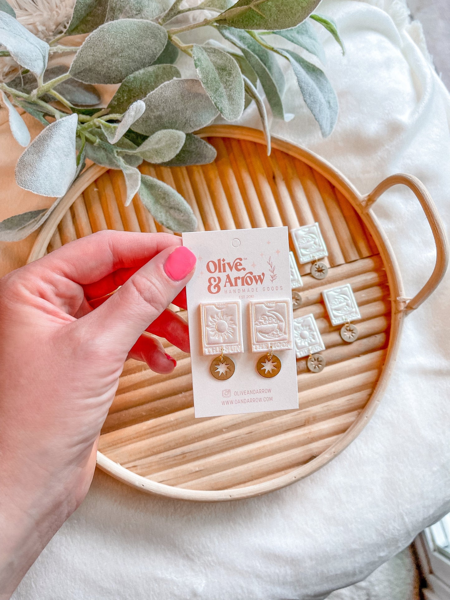 Sun + Moon Tarot Card Studs // Jackson Collection