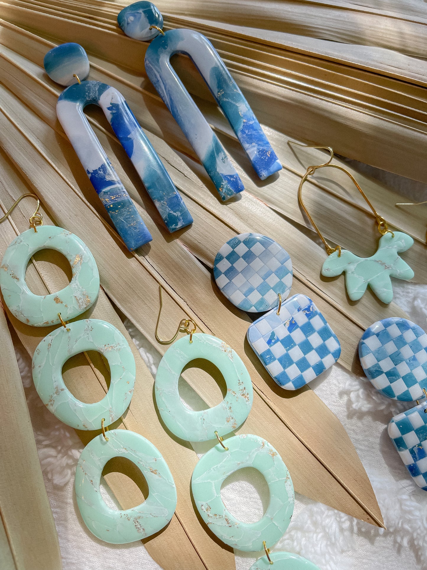 Caribbean Sea Checkerboard Dangles // Summer Collection 2022