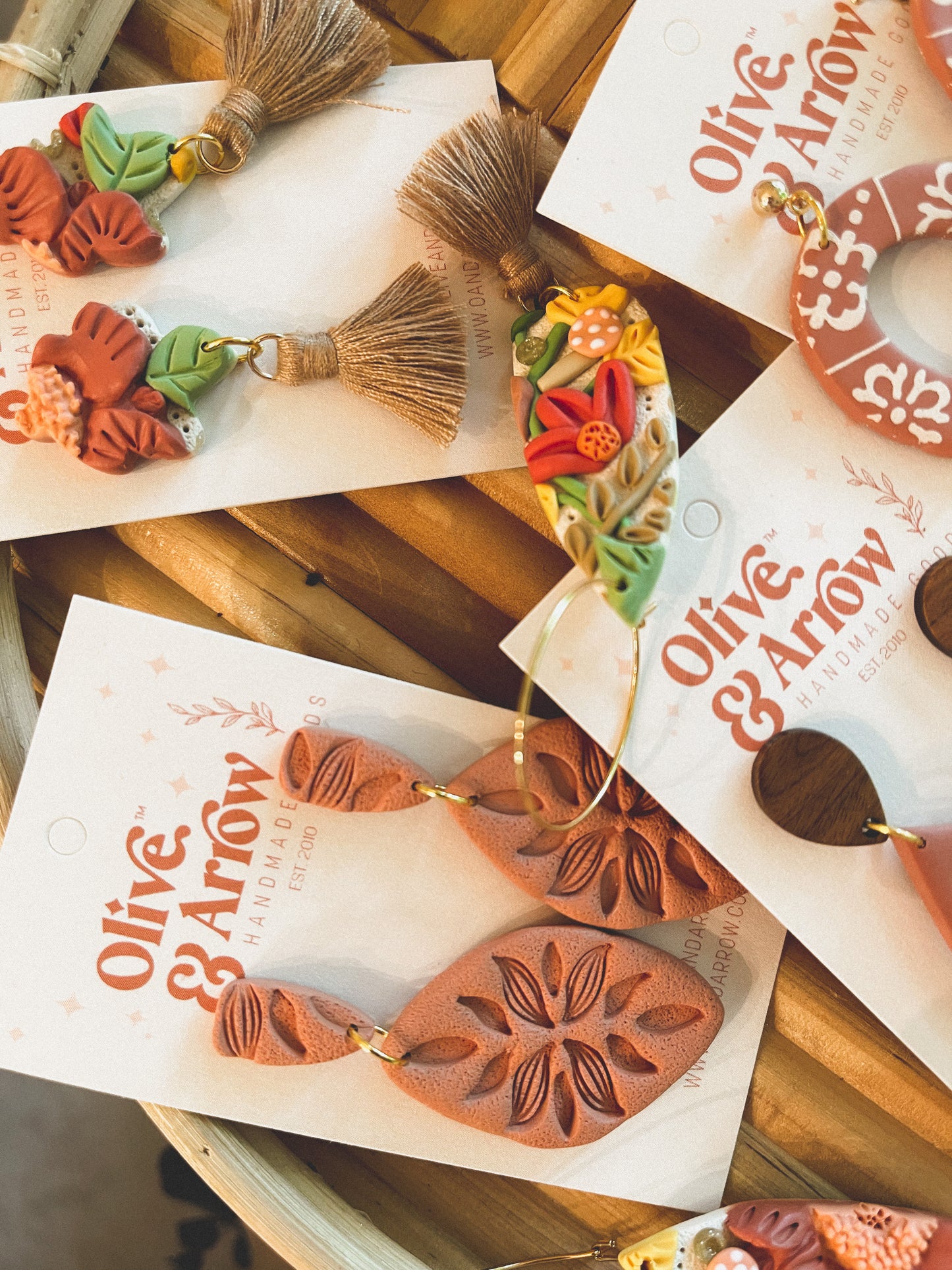 Autumn Leaves Imprint Dangles // Fall Collection