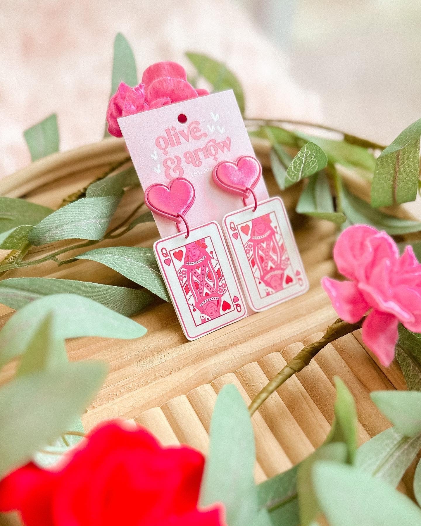 PRE-ORDER Queen of Hearts Dangles // Vday 2023