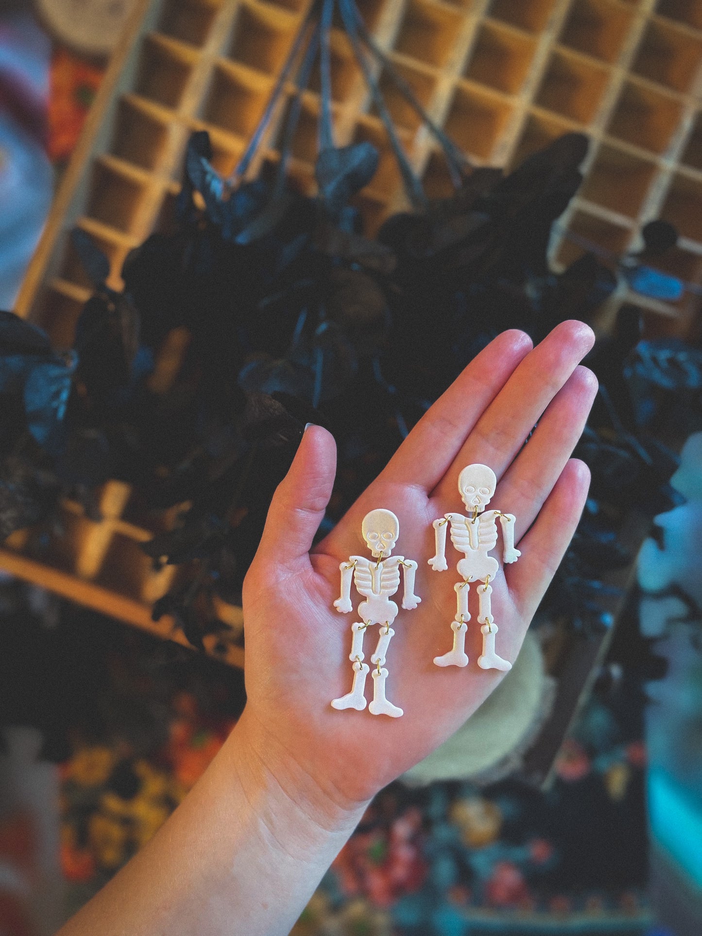 Holographic Skellies Dangles // Fall Collection