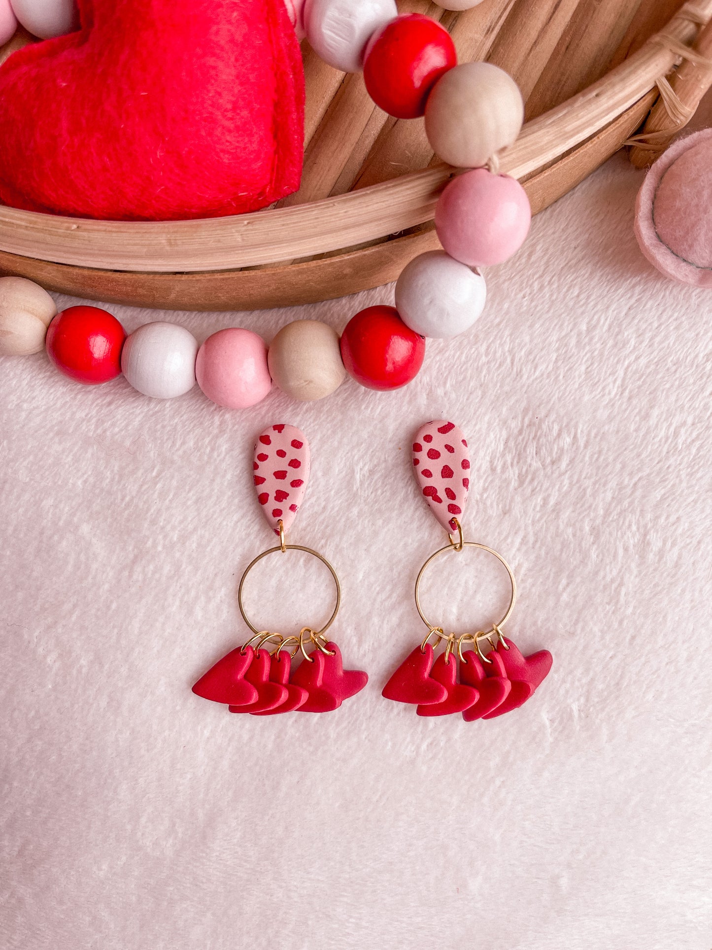 Polka Dot Red Heart Dangles // Valentines 2022 Collection