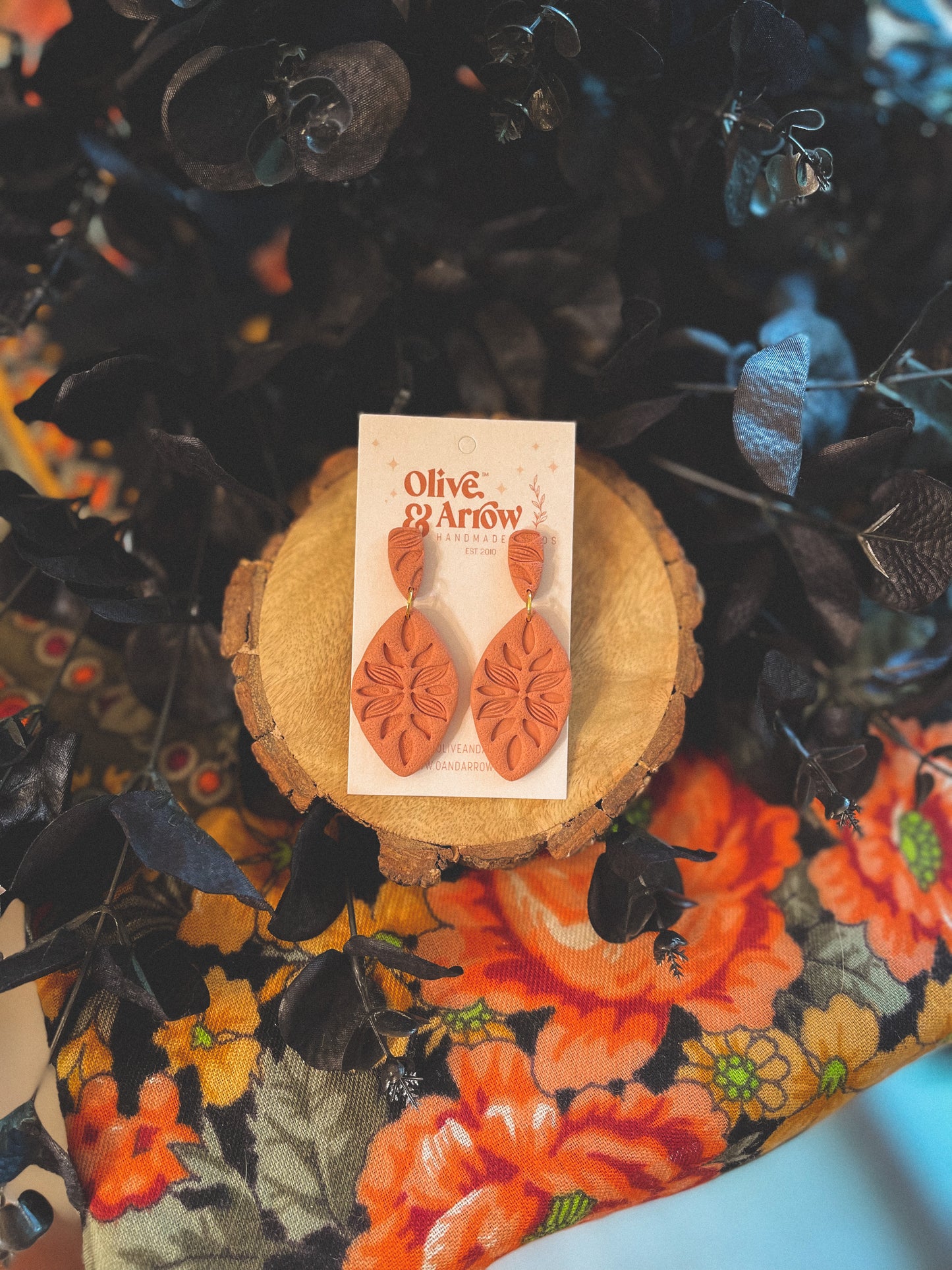 Autumn Leaves Imprint Dangles // Fall Collection
