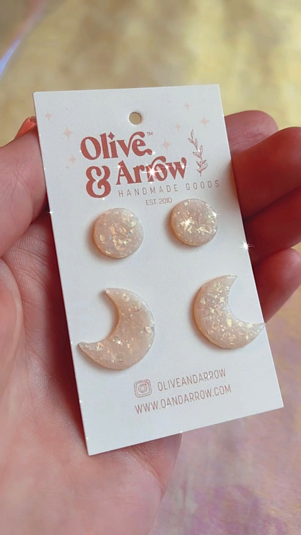 Holo Crescent + Full Moon Stud Pack // Spring Collection
